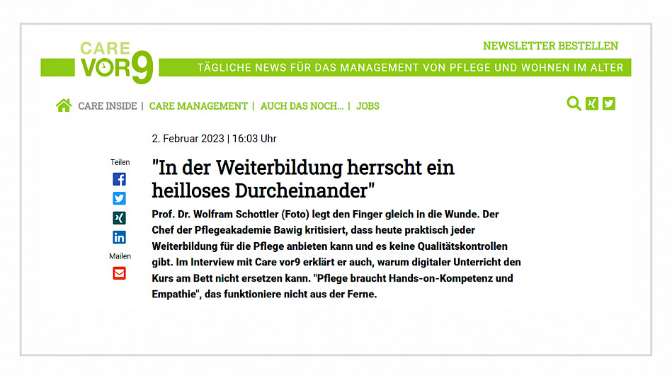 BaWiG - Aufführung eines Blog-Beitrags der Seite "Carevor9" als Screenshot