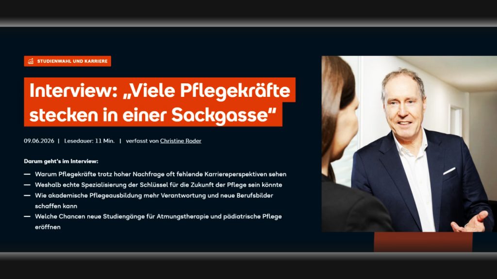 INTERVIEW: Prof. Dr. Wolfram Schottler von der BaWiG - Bildungsakademie und Wissenschaft im Gesundheitswesen ruft zu echter Spezialisierung im Pflegebereich auf.